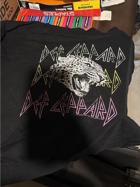 Maurices Black Sweatshirt with Graphic Leopard and Multicolor Logo
